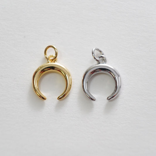 Gold Moon Charms,18K Gold Filled Crescent Pendant,Horns Charm Bracelet Necklace for DIY Jewelry Making Supply