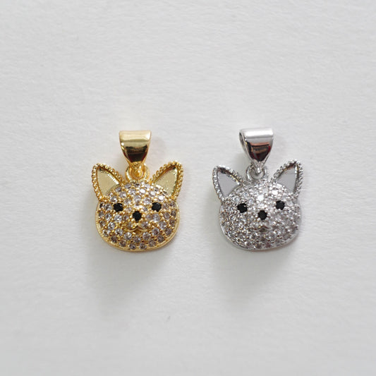 Gold Dog Charms,18K Gold Filled Dog Pendant,cute Dog Charm Bracelet Necklace for DIY Jewelry Making Supply