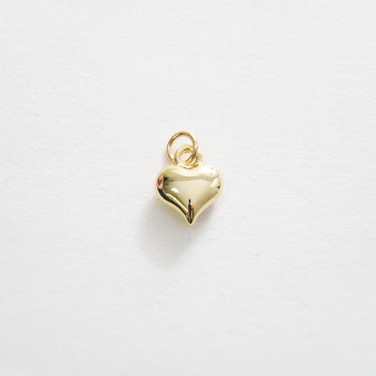 Gold Heart Charms,18K Gold Filled Heart Pendant,Heart Charm Bracelet Necklace for DIY Jewelry Making Supply