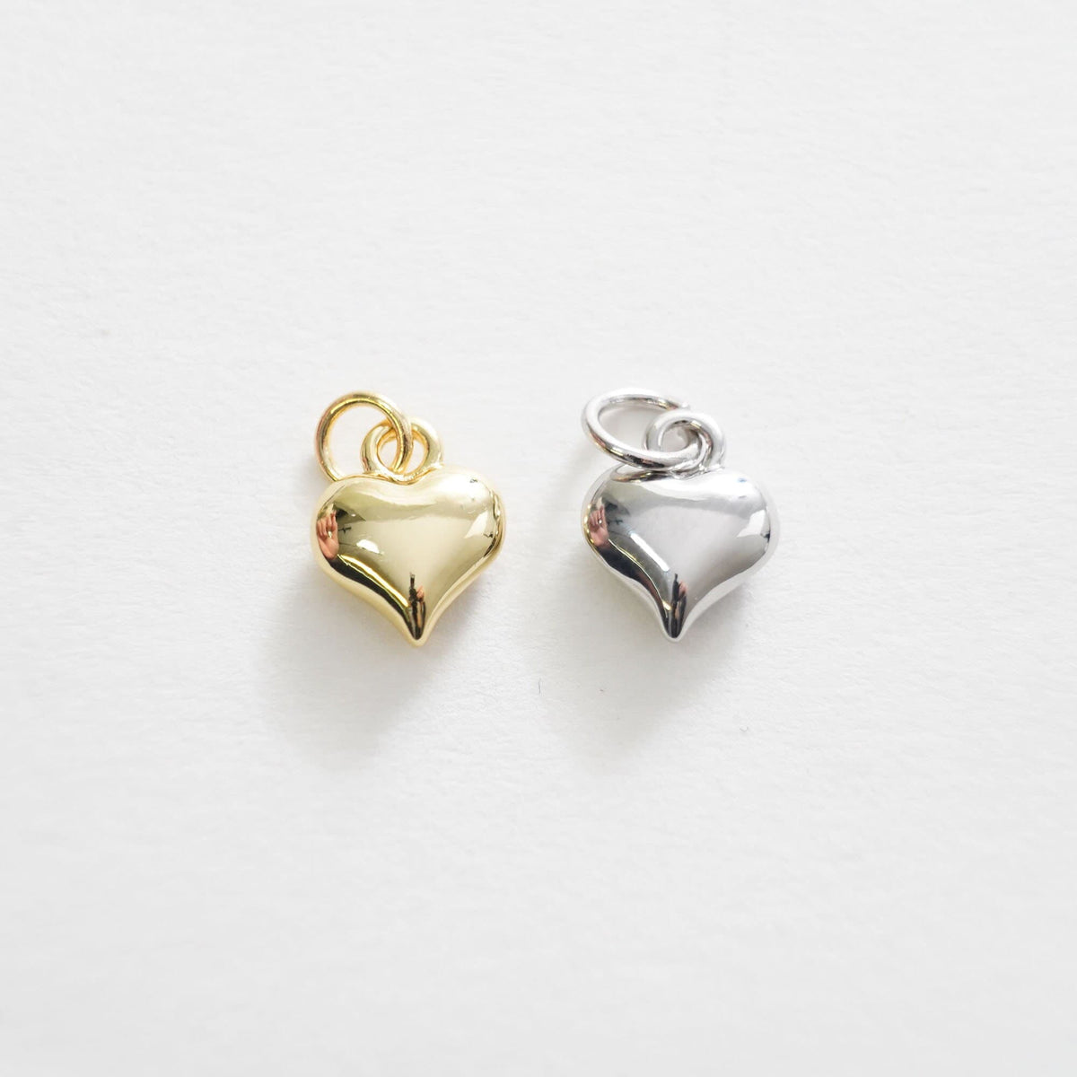Gold Heart Charms,18K Gold Filled Heart Pendant,Heart Charm Bracelet Necklace for DIY Jewelry Making Supply