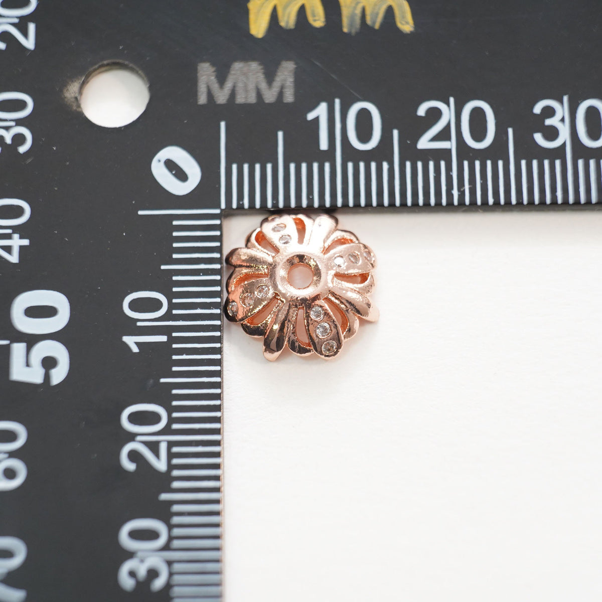 Rose Gold Flower Beads Charms,18K Gold Filled Flower spacer beads Bracelet Necklace for DIY Jewelry Making Supply