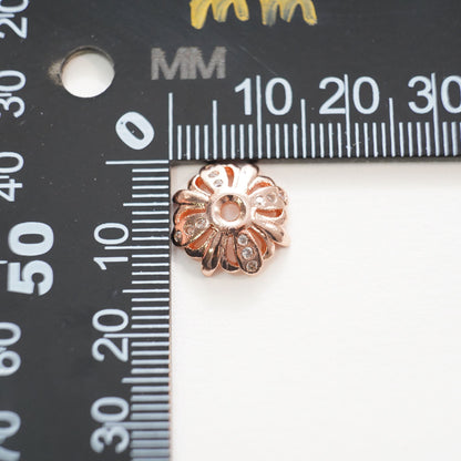Rose Gold Flower Beads Charms,18K Gold Filled Flower spacer beads Bracelet Necklace for DIY Jewelry Making Supply