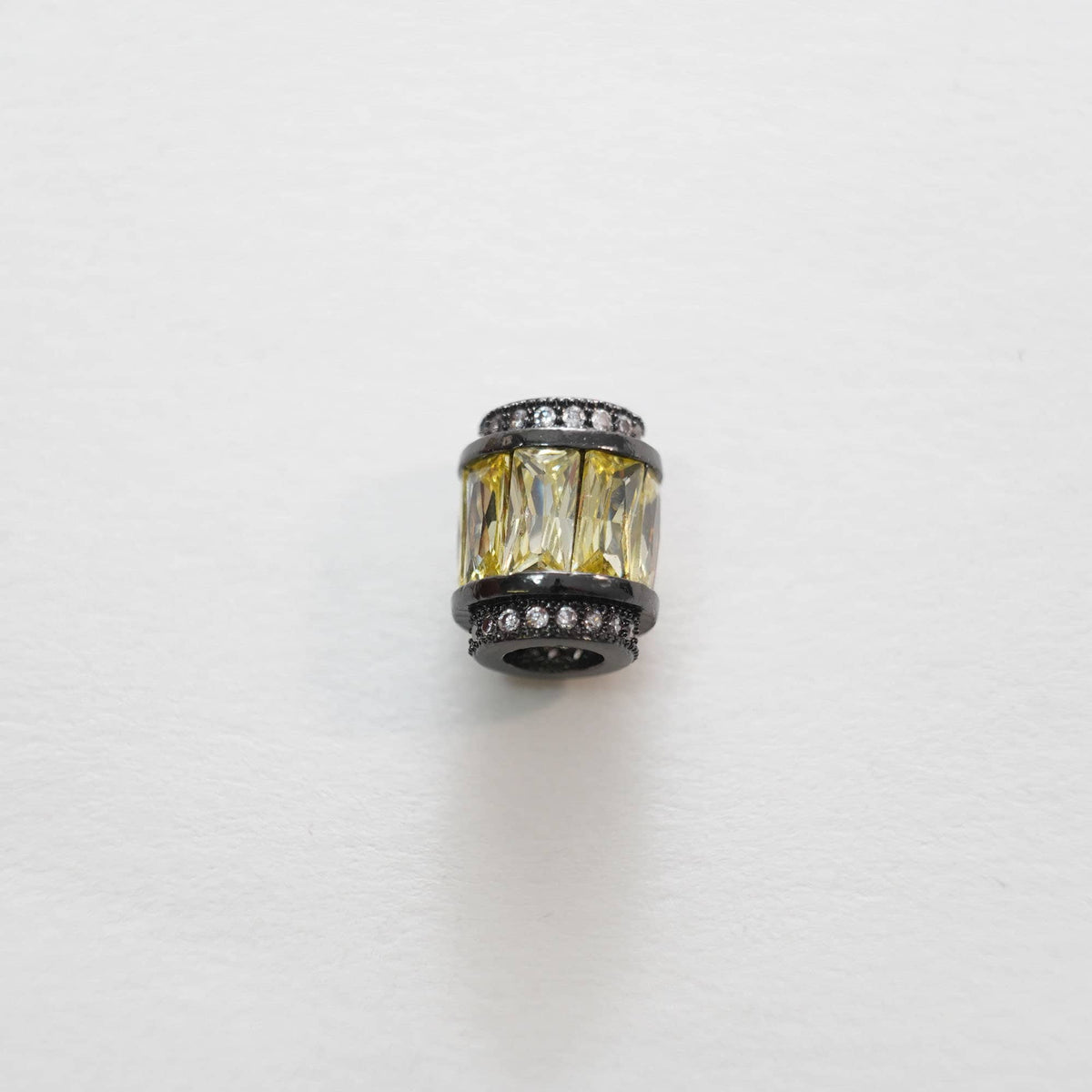 Gold Barrel Beads Charms,18K Gold Filled CZ Tube spacer beads Bracelet Necklace for DIY Jewelry Making Supply hole 5mm
