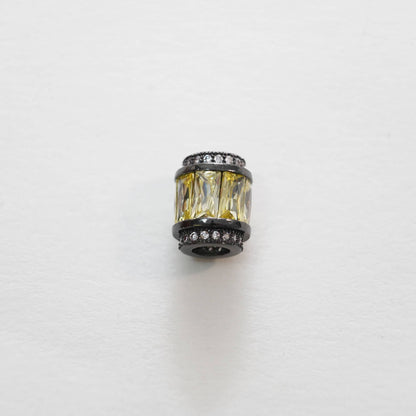 Gold Barrel Beads Charms,18K Gold Filled CZ Tube spacer beads Bracelet Necklace for DIY Jewelry Making Supply hole 5mm