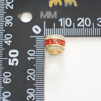 18K Gold Filled Cubic Zirconia Spacer Beads 5 mm for Jewelry Making