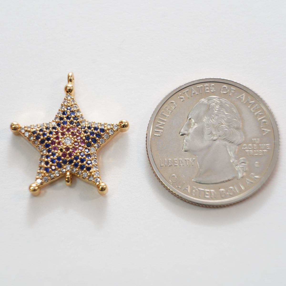 Gold Star Connector Charms,18K Gold Filled CZ Micro Pave Star Pendant,Star Charm Bracelet Necklace for DIY Jewelry Making Sup