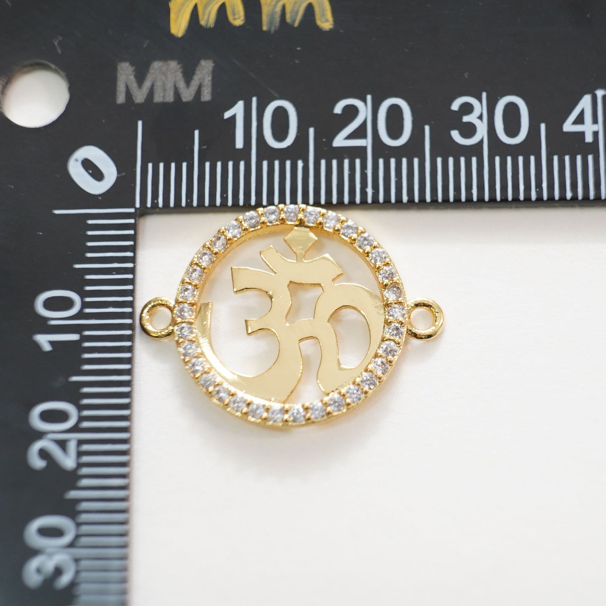 Gold Round Connector Charms,18K Gold Filled Color Round Pendant,Round Charm Bracelet Necklace for DIY Jewelry Making Supply