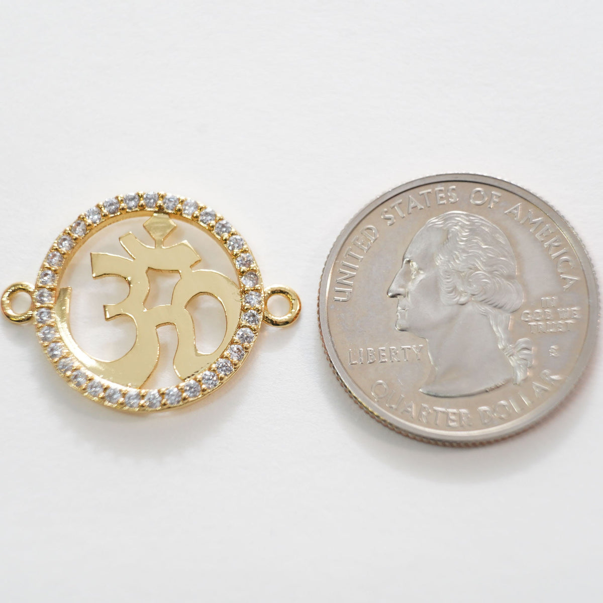 Gold Round Connector Charms,18K Gold Filled Color Round Pendant,Round Charm Bracelet Necklace for DIY Jewelry Making Supply