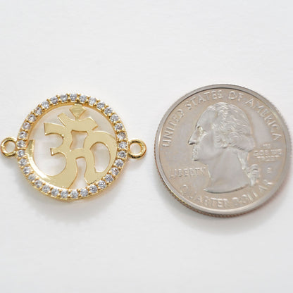 Gold Round Connector Charms,18K Gold Filled Color Round Pendant,Round Charm Bracelet Necklace for DIY Jewelry Making Supply