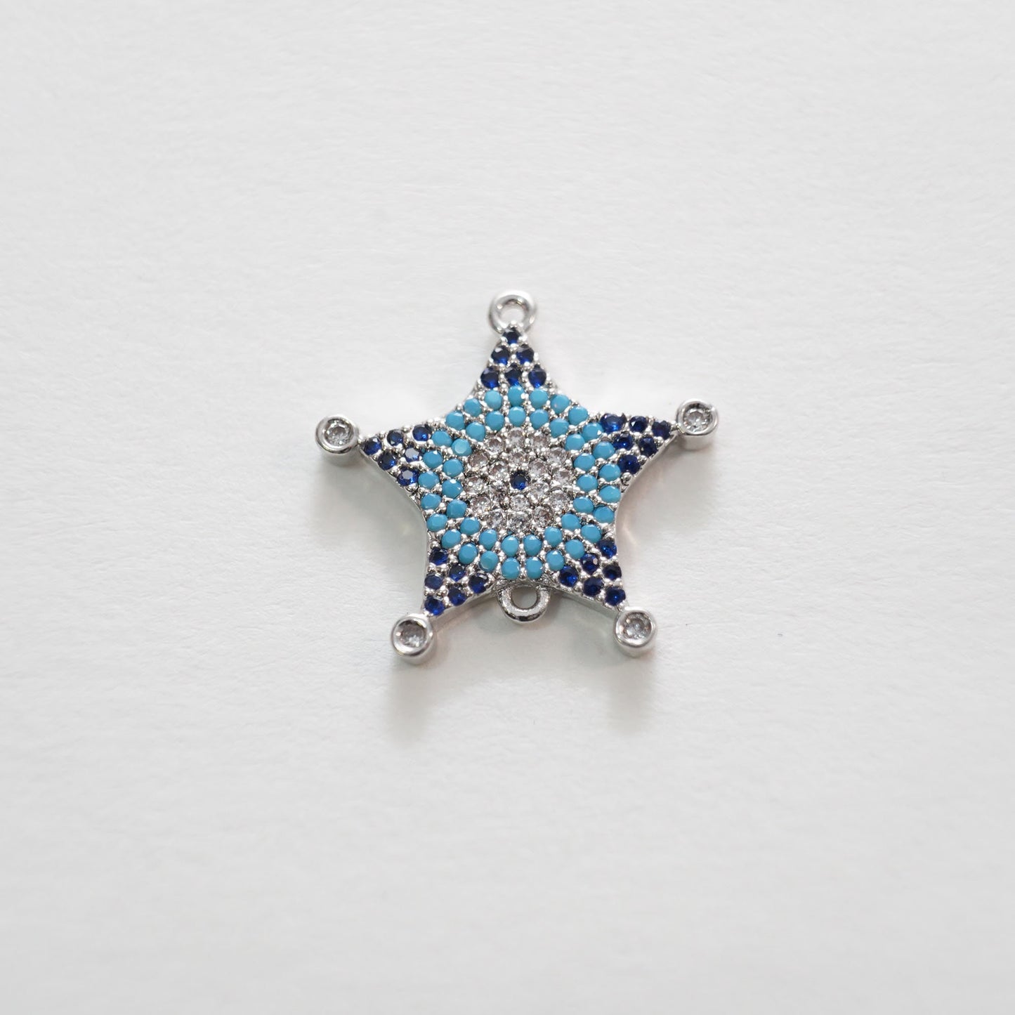 Gold Star Connector Charms,18K Gold Filled CZ Micro Pave Star Pendant,Star Charm Bracelet Necklace for DIY Jewelry Making Supply