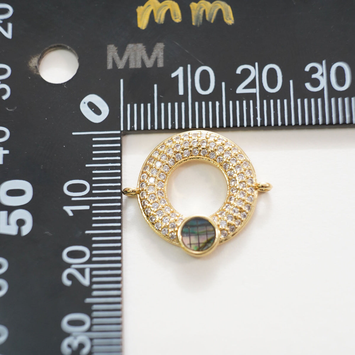18K Gold Filled Hand CZ Charm Pendant for Jewelry Making
