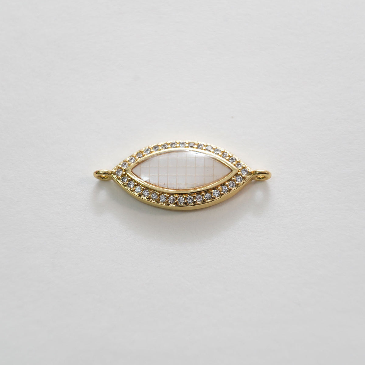 Gold Oval Connector Charms,18K Gold Filled CZ Oval Pendant,Oval Charm Bracelet Necklace for DIY Jewelry Making Supply