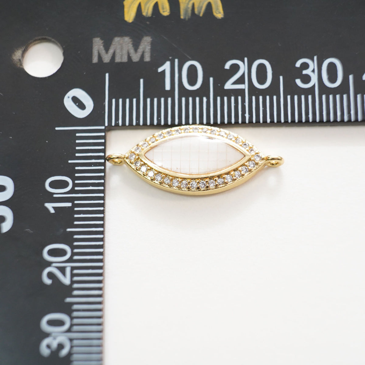 Gold Oval Connector Charms,18K Gold Filled CZ Oval Pendant,Oval Charm Bracelet Necklace for DIY Jewelry Making Supply