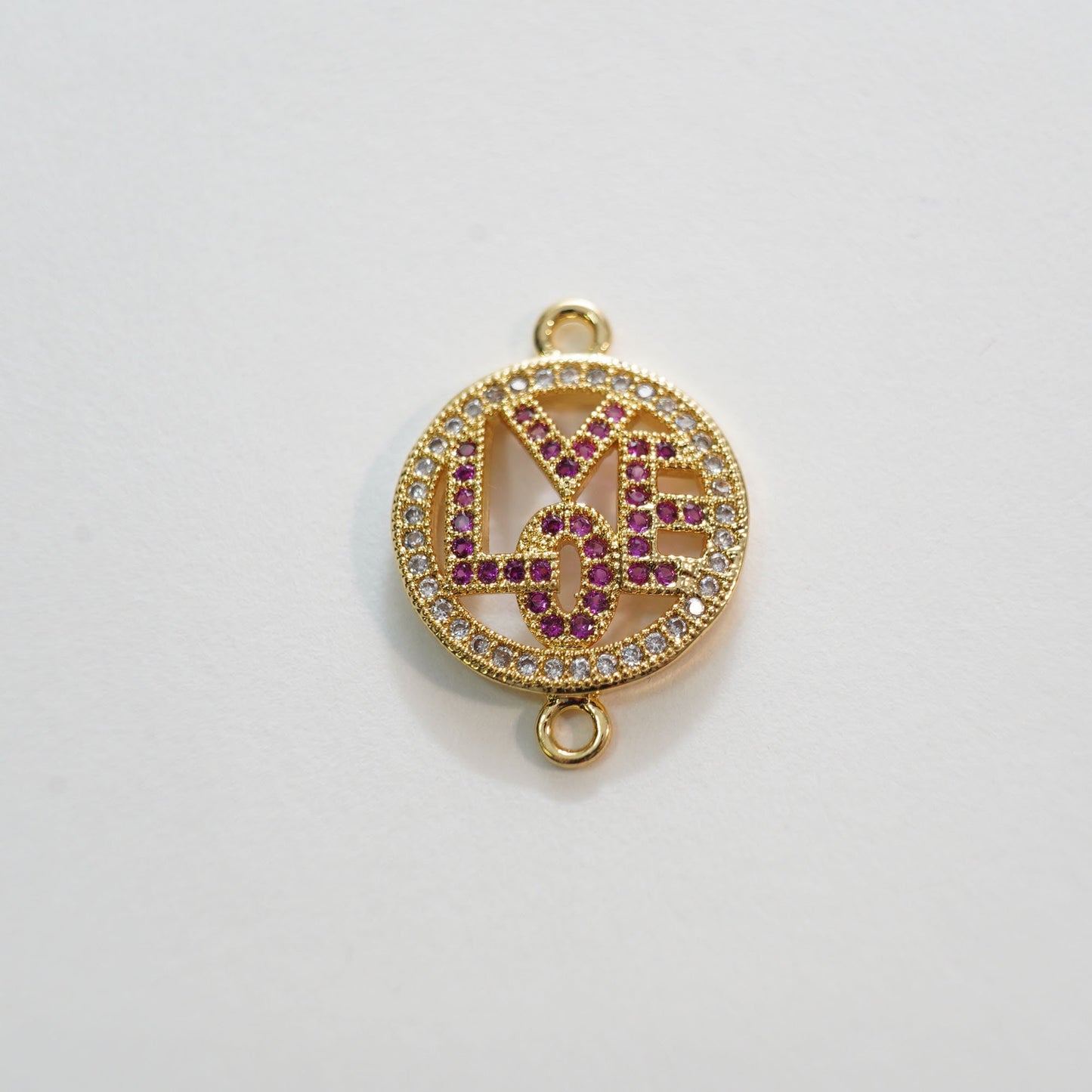 Gold Heart Connector Charms,18K Gold Filled Heart Pendant,Love Charm Bracelet Necklace for DIY Jewelry Making Supply