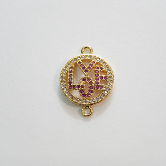 Gold Heart Connector Charms,18K Gold Filled Heart Pendant,Love Charm Bracelet Necklace for DIY Jewelry Making Supply