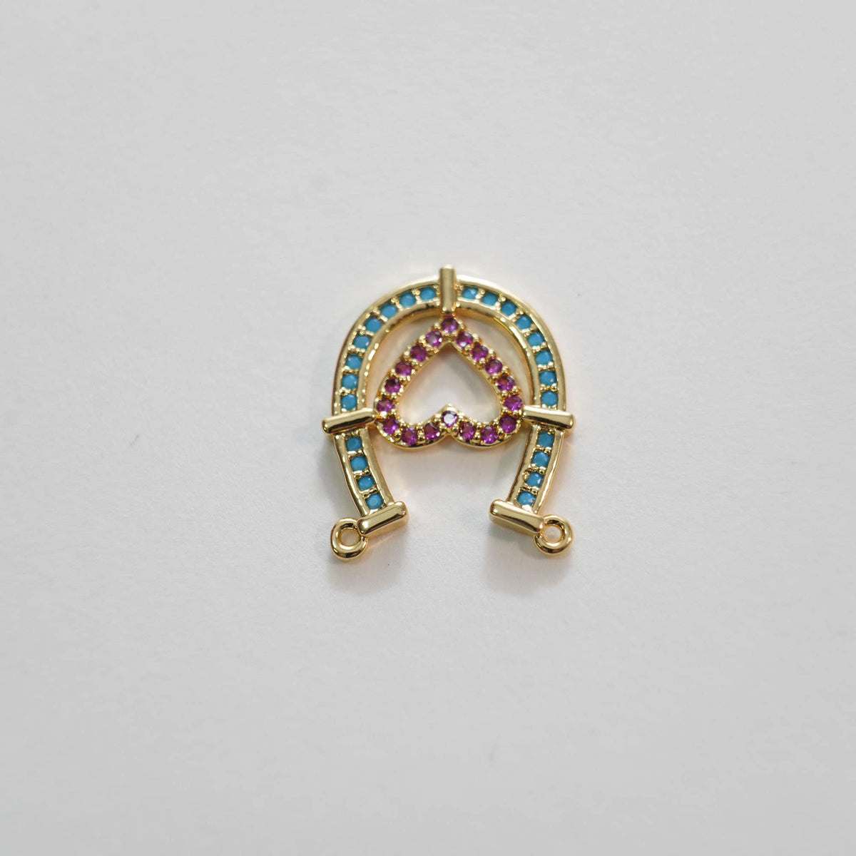 Gold Heart Connector Charms,18K Gold Filled Heart Pendant,Heart Charm Bracelet Necklace for DIY Jewelry Making Supply