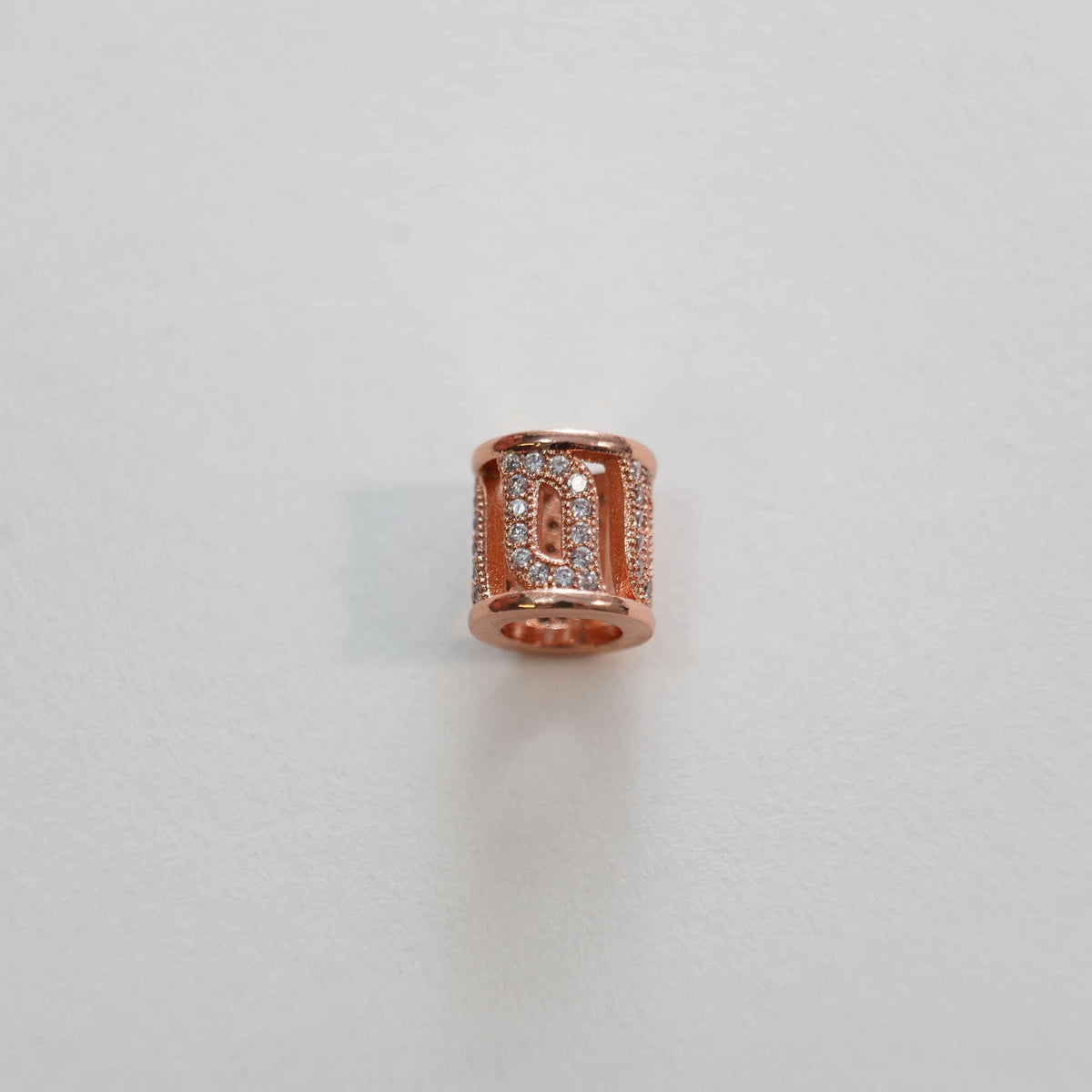 Gold Barrel Beads Charms,18K Gold Filled CZ Tube spacer beads Bracelet Necklace for DIY Jewelry Making Supply hole 5mm