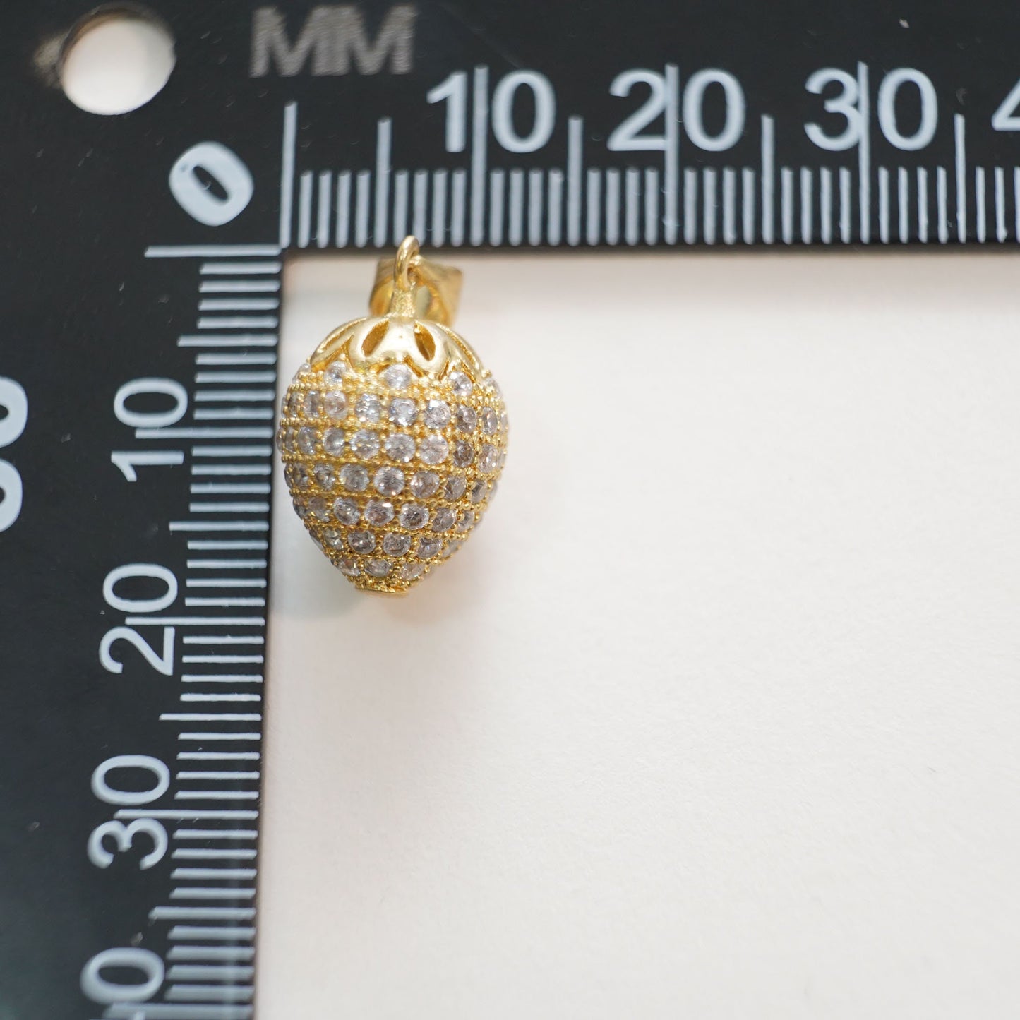 Gold strawberry Charms,18K Gold Filled CZ strawberry Pendant Charm Bracelet Necklace for DIY Jewelry Making Supply