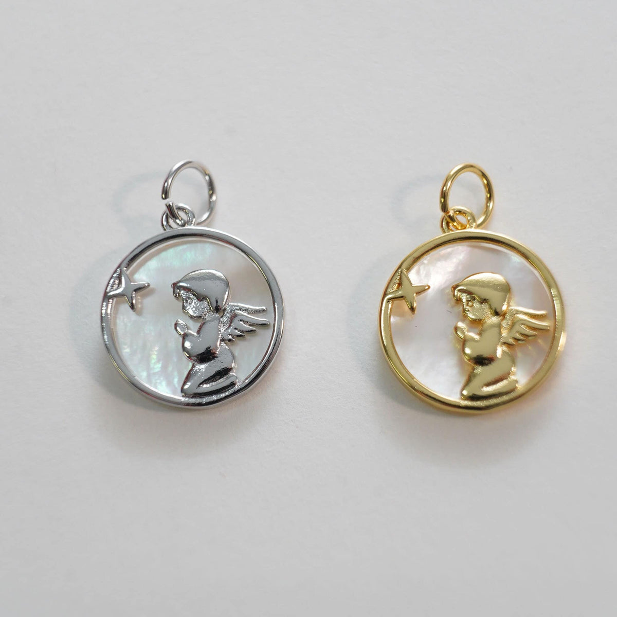 18K Gold Filled Angel CZ Charm Pendant for Jewelry Making