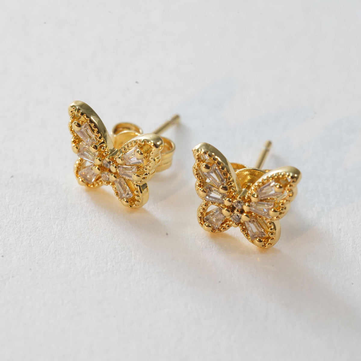 18K Gold Filled Butterfly Huggie Hoop Earrings for Jewelry Making
