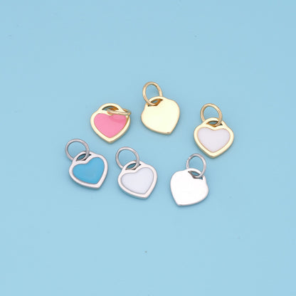 Gold Heart Charms,18K Gold Filled Heart Pendant,Tiny Heart Charm Bracelet Necklace for DIY Jewelry Making Supply