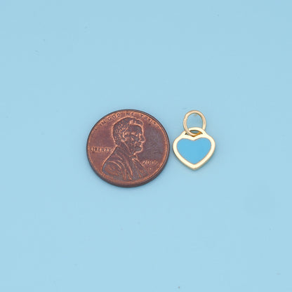 18K Gold Filled Heart Charm Pendant for Jewelry Making