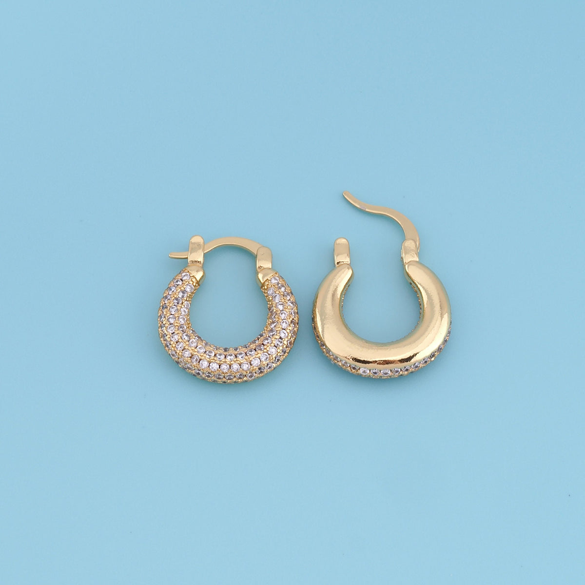 1pair 14K Gold Filled Thick Hoops Earrings,Gold Earrings,Dainty Hoops Huggie,Gold Huggies Hoop Earrings