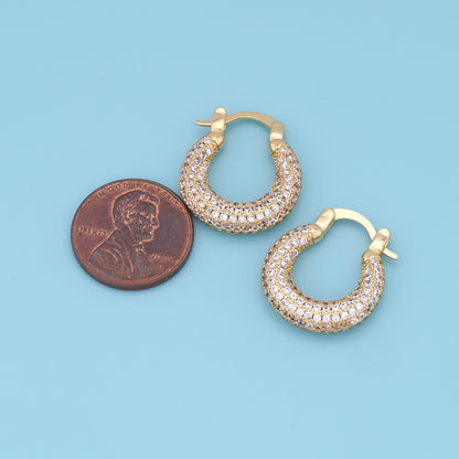 1pair 14K Gold Filled Thick Hoops Earrings,Gold Earrings,Dainty Hoops Huggie,Gold Huggies Hoop Earrings