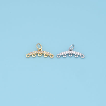 Gold Round strip Connector Charms,18K Gold Filled necklace connector Pendant,RCharm Bracelet Necklace for DIY Jewelry Making Supply