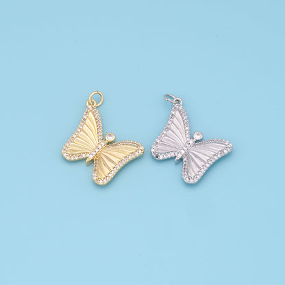 Gold Butterfly Charms,18K Gold Filled Butterfly Pendant,insect Charm Bracelet Necklace for DIY Jewelry Making Supply