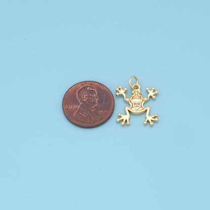 Gold frog Charms,18K Gold Filled frog Pendant Charm Bracelet Necklace for DIY Jewelry Making Supply