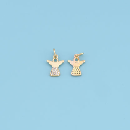Gold Angel Charms,18K Gold Filled CZ Angel Pendant,Angel Charm Bracelet Necklace for DIY Jewelry Making Supply