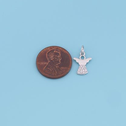 Gold Angel Charms,18K Gold Filled CZ Angel Pendant,Angel Charm Bracelet Necklace for DIY Jewelry Making Supply