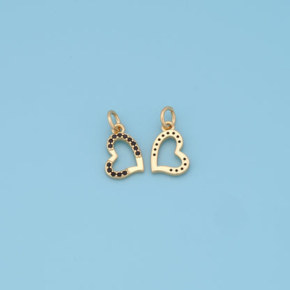Gold Heart Charms,18K Gold Filled Heart Pendant,Tiny Heart Charm Bracelet Necklace for DIY Jewelry Making Supply