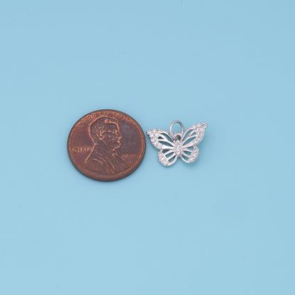 Gold Butterfly Charms,18K Gold Filled tiny Butterfly Pendant,insect Charm Bracelet Necklace for DIY Jewelry Making Supply