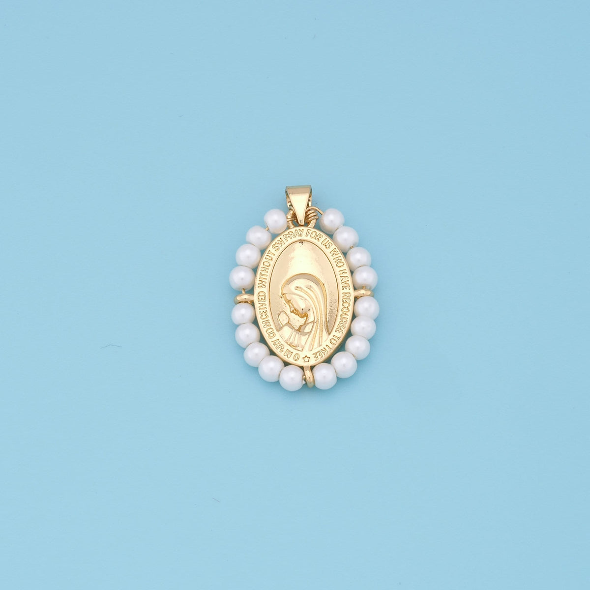 Gold Pray virgin mary Charms,18K Gold Filled pray Our Lady Pendant Bracelet Necklace for DIY Jewelry Making Supply