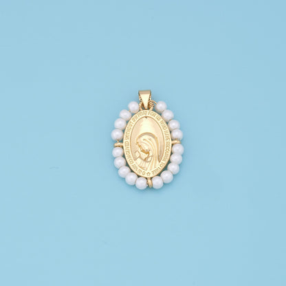 Gold Pray virgin mary Charms,18K Gold Filled pray Our Lady Pendant Bracelet Necklace for DIY Jewelry Making Supply