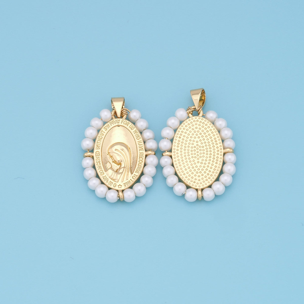 Gold Pray virgin mary Charms,18K Gold Filled pray Our Lady Pendant Bracelet Necklace for DIY Jewelry Making Supply