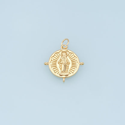 Gold Pray virgin mary Charms,18K Gold Filled pray Our Lady Pendant Bracelet Necklace for DIY Jewelry Making Supply