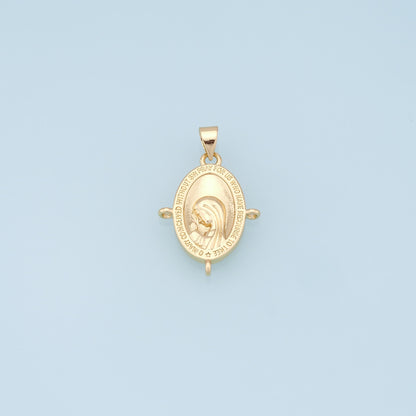 Gold Pray virgin mary Charms,18K Gold Filled pray Our Lady Pendant Bracelet Necklace for DIY Jewelry Making Supply