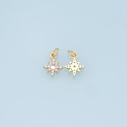 18K Gold Filled Star Charm Pendant for Jewelry Making