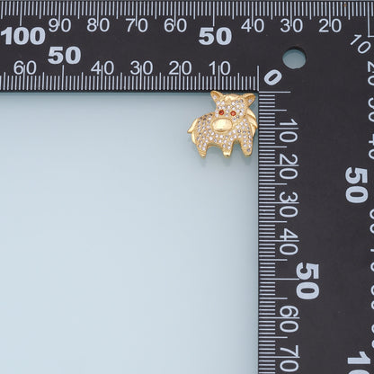 Gold Bull Charms,18K Gold Filled bull Pendant,CZ bull Charm Bracelet Necklace for DIY Jewelry Making Supply