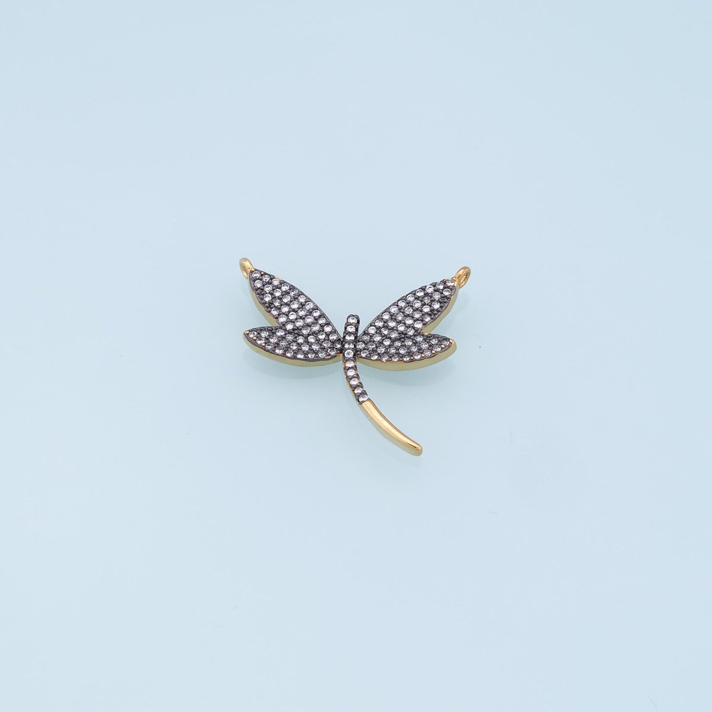 Gold Dragonfly Charms,18K Gold Filled Dragonfly Pendant,CZ Dragonfly Charm Bracelet Necklace for DIY Jewelry Making Supply