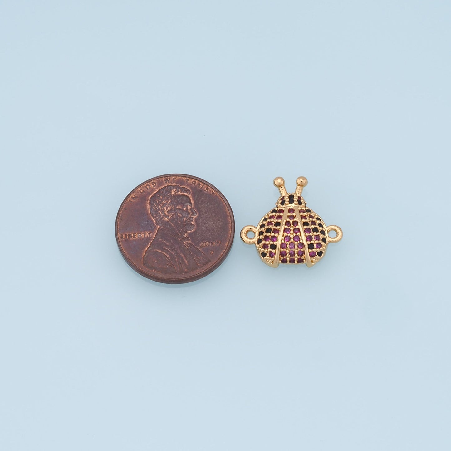 Gold beetle Connector Charms,18K Gold Filled CZ Micro Pave beetle Pendant,beetle Charm Bracelet Necklace for DIY Jewelry Making Supply