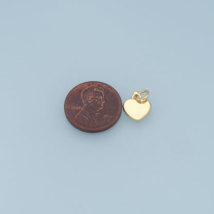 Gold Heart Charms,18K Gold Filled Heart Pendant,Silver Heart Charm Bracelet Necklace for DIY Jewelry Making Supply