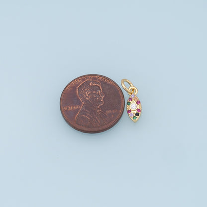 18K Gold Filled Evil Eye Charm Pendant for Jewelry Making