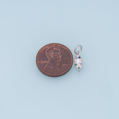 18K Gold Filled Evil Eye Charm Pendant for Jewelry Making