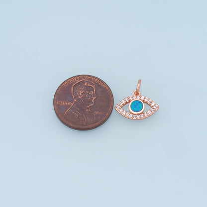 Gold Evil Eye Charms,18K Gold Filled Evil Eye Pendant,CZ Micro Pave Silver Evil Eye Charm Bracelet Necklace for DIY Jewelry M