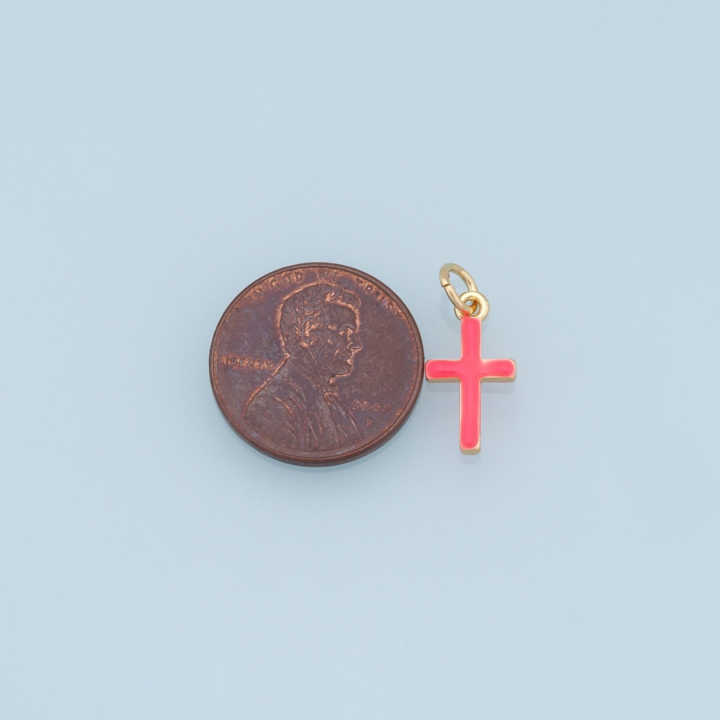 Gold Cross Charms,18K Gold Filled Enamel Cross Pendant,Protect Religious Charm Bracelet Necklace for DIY Jewelry Making Supply