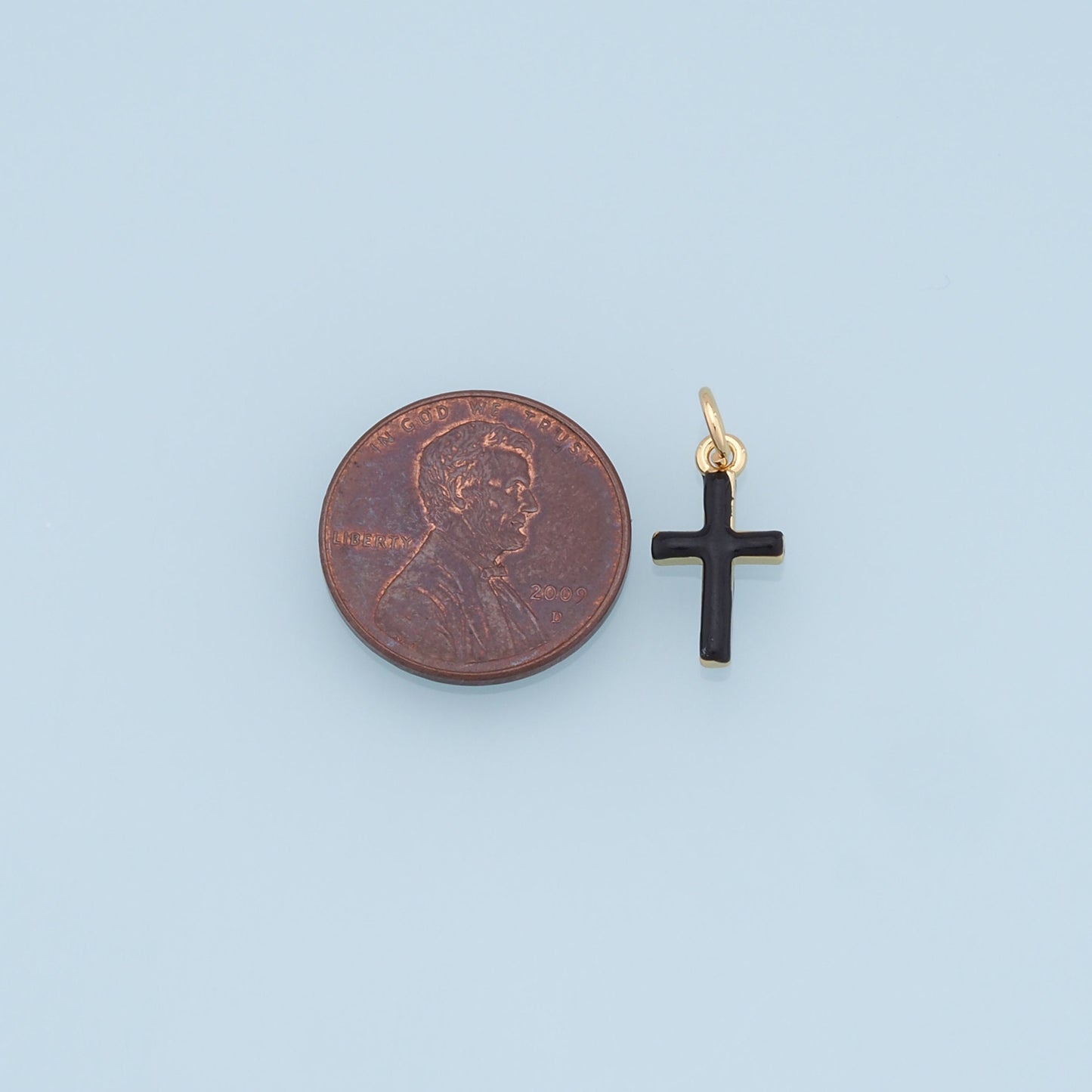 Gold Cross Charms,18K Gold Filled Enamel Cross Pendant,Protect Religious Charm Bracelet Necklace for DIY Jewelry Making Supply
